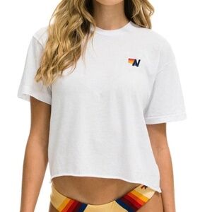 Aviator Nation Boyfriend Tee White Excellent Condition
